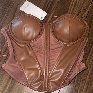 AKIRA Chocolate Brown Bustier Top